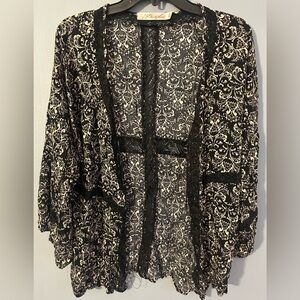 Liberty Love Black and White Lace Cardigan